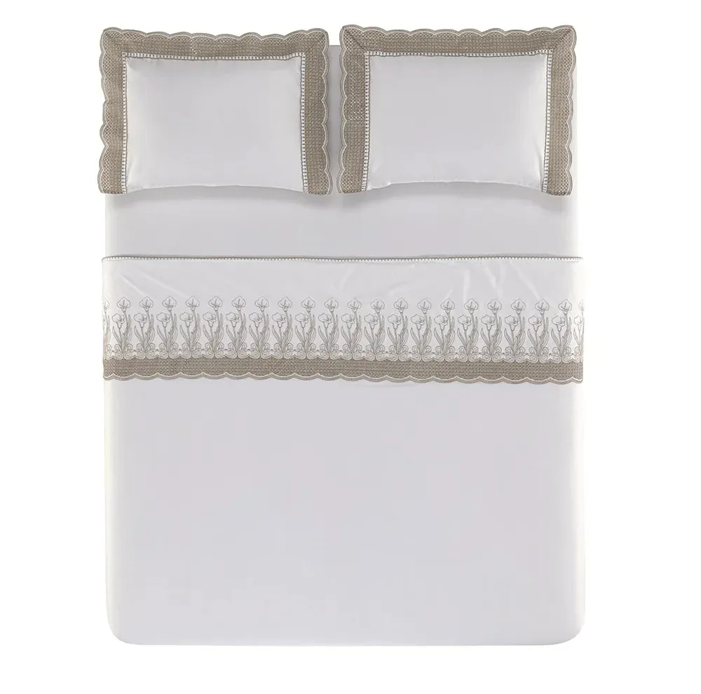 JOGO DE CAMA MARTORANA - BRANCO/LEGNO