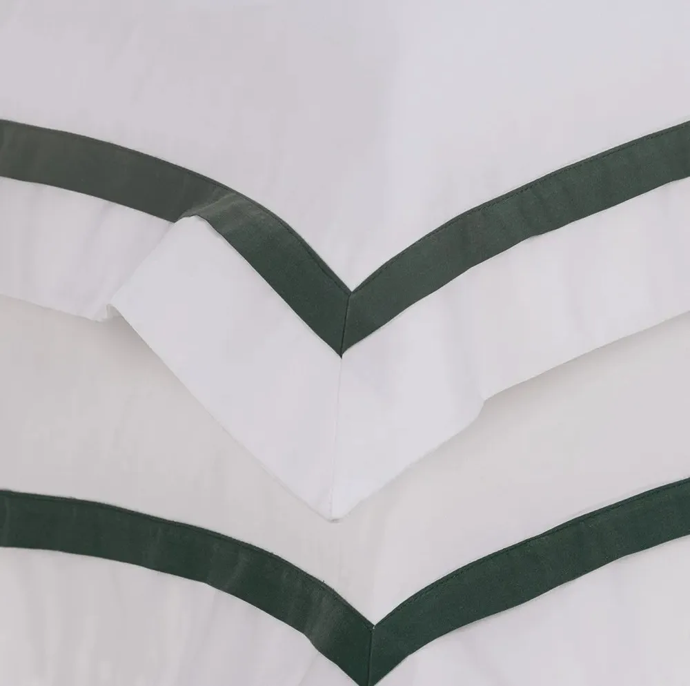 JOGO DE CAMA VERCELLI - BRANCO/VERDE ESCURO