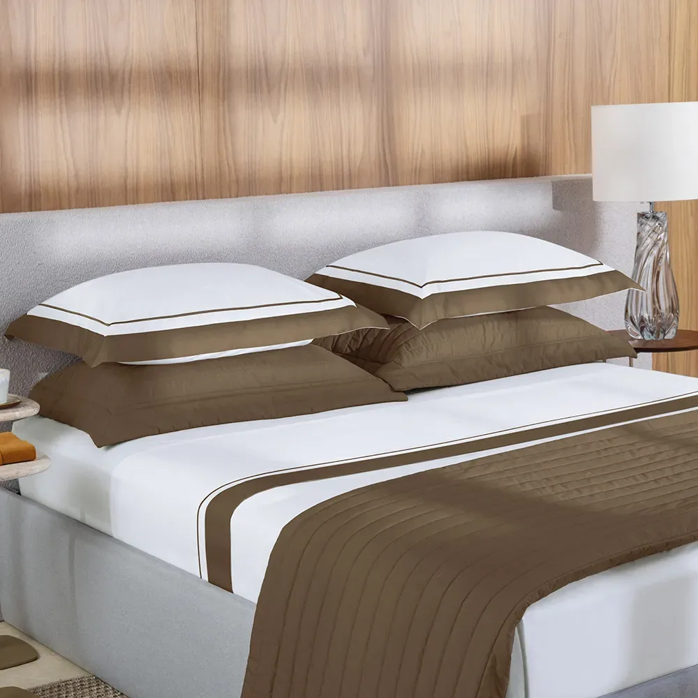 JOGO DE CAMA MARRONE