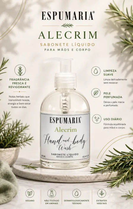 SABONETE PARA MÃOS E CORPO ESPUMARIA 315ML