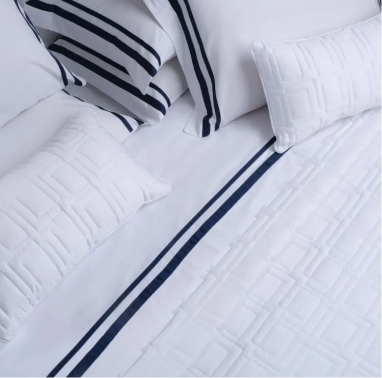 JOGO DE CAMA DAVOS - BRANCO/AZUL