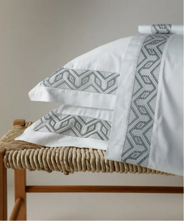 JOGO DE CAMA TOPAZIO - BRANCO/VERDE
