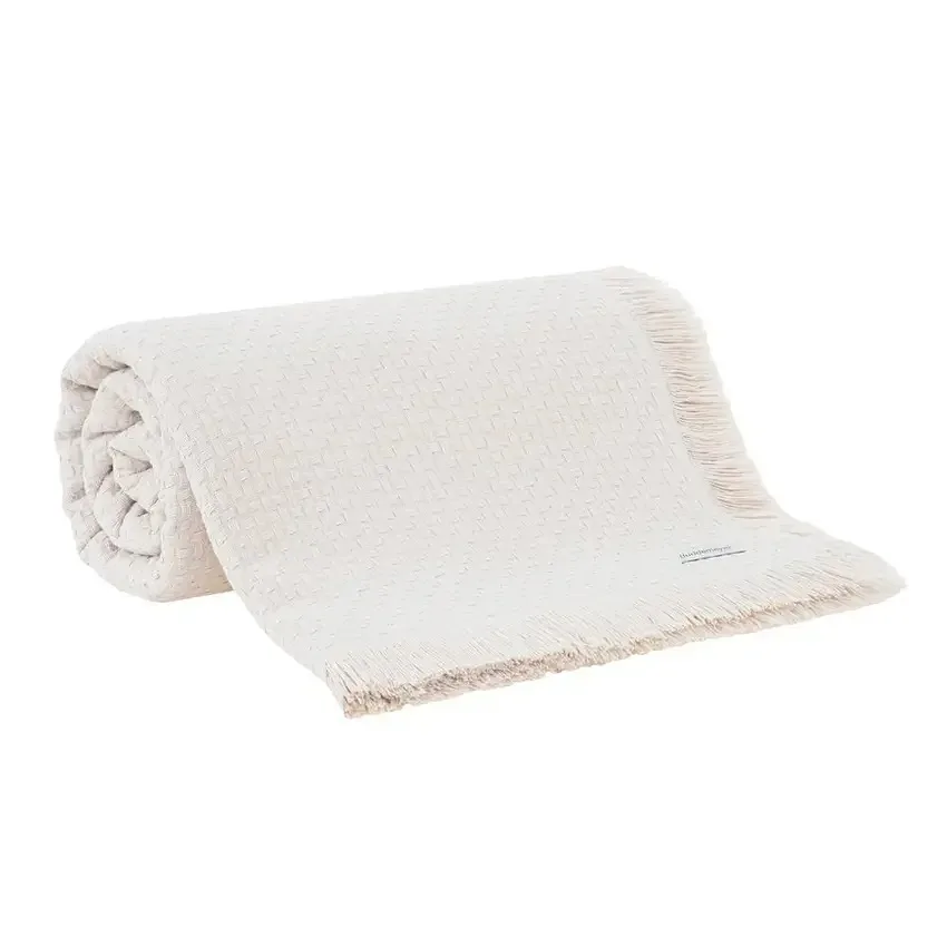 COLCHA IN DESIGN C/FRANJA - BEGE