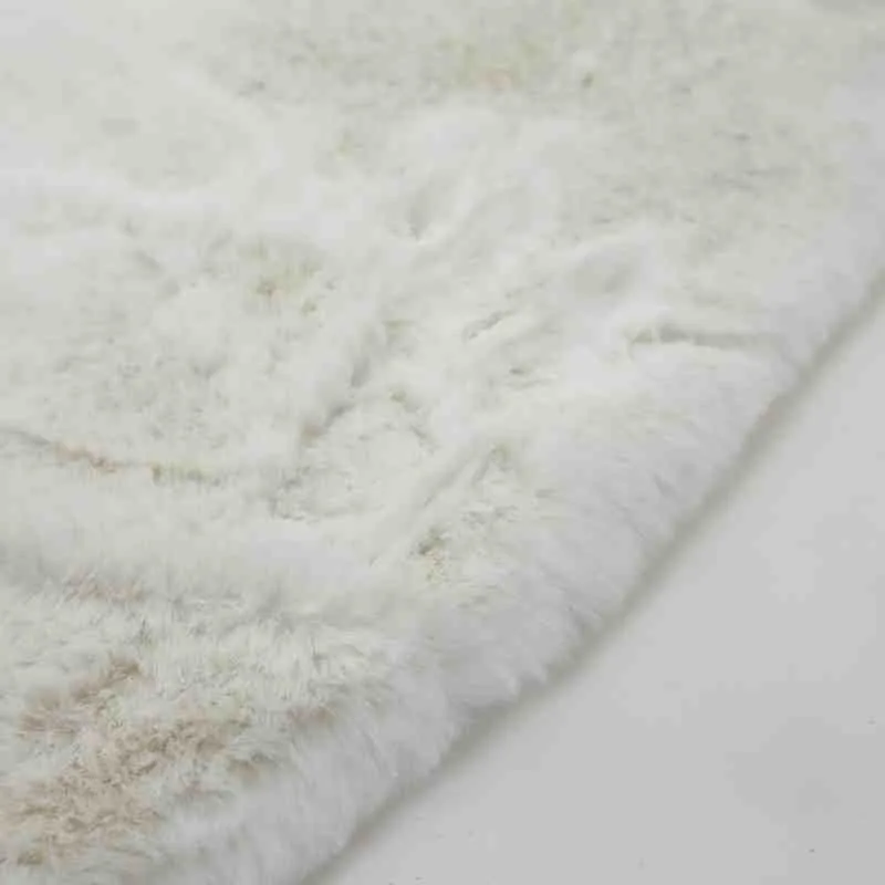 TAPETE DE PELE BANGOR SUEDE REDONDO - BRANCO