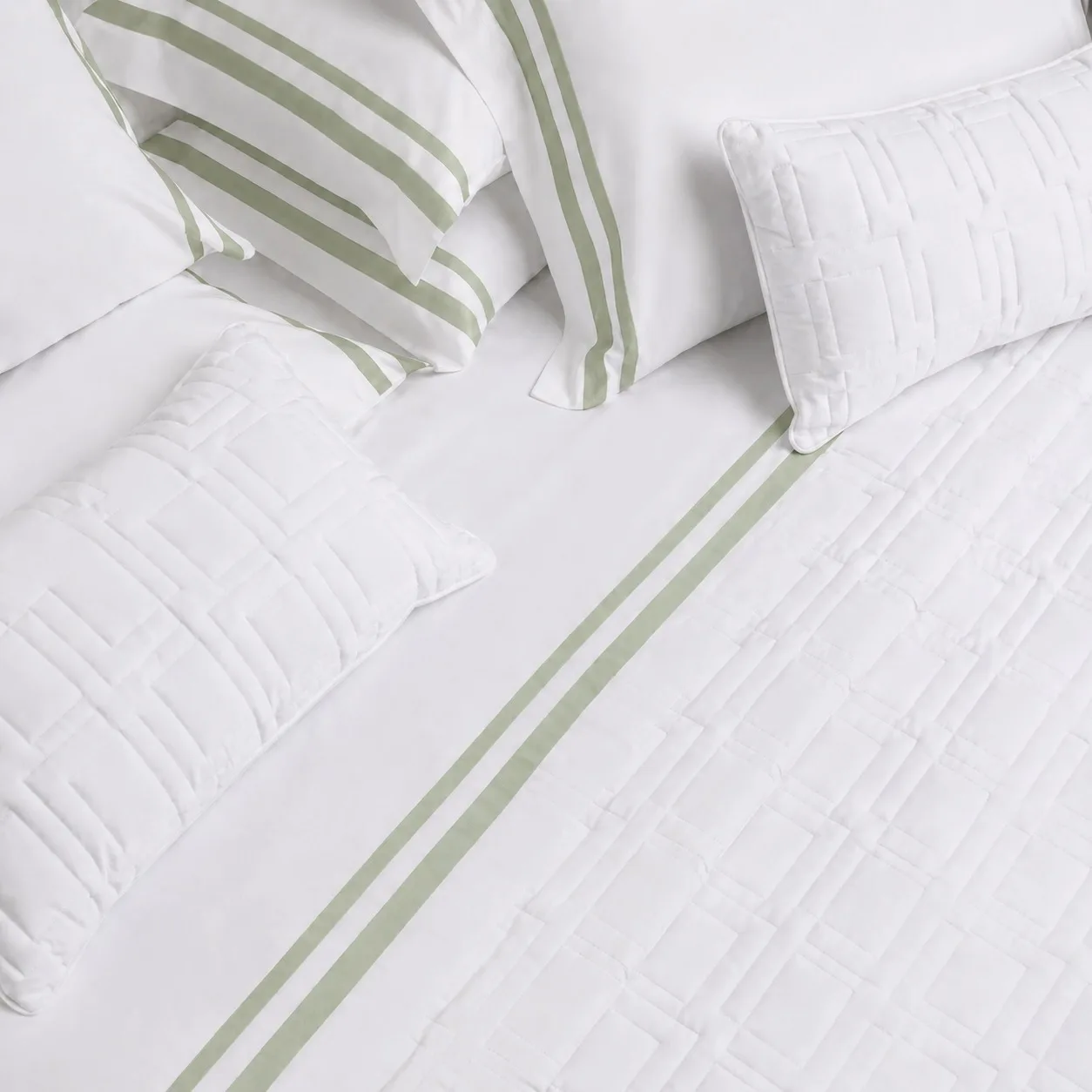 JOGO DE CAMA DAVOS - BR/VERDE