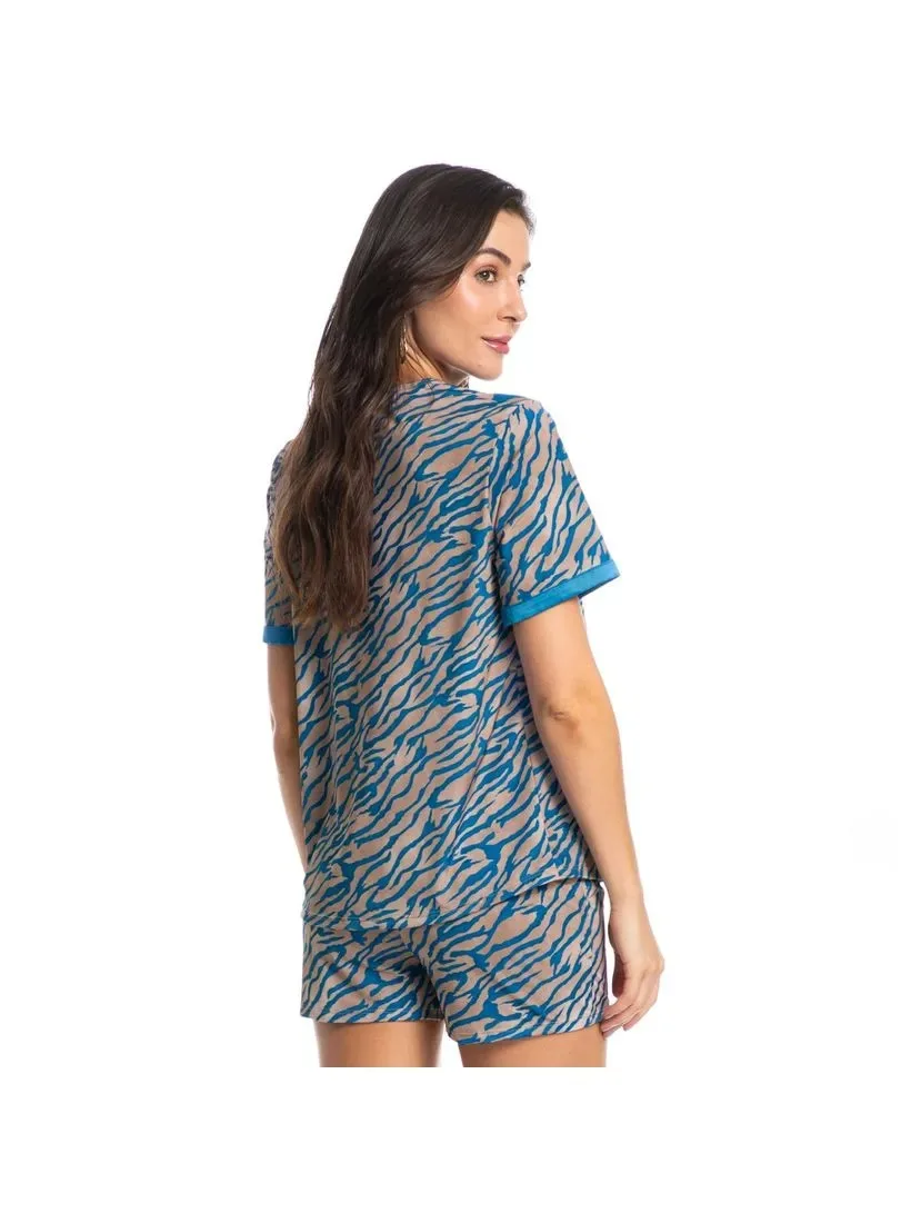 PIJAMA CURTO ABOTOADO LUNA ZEBRA