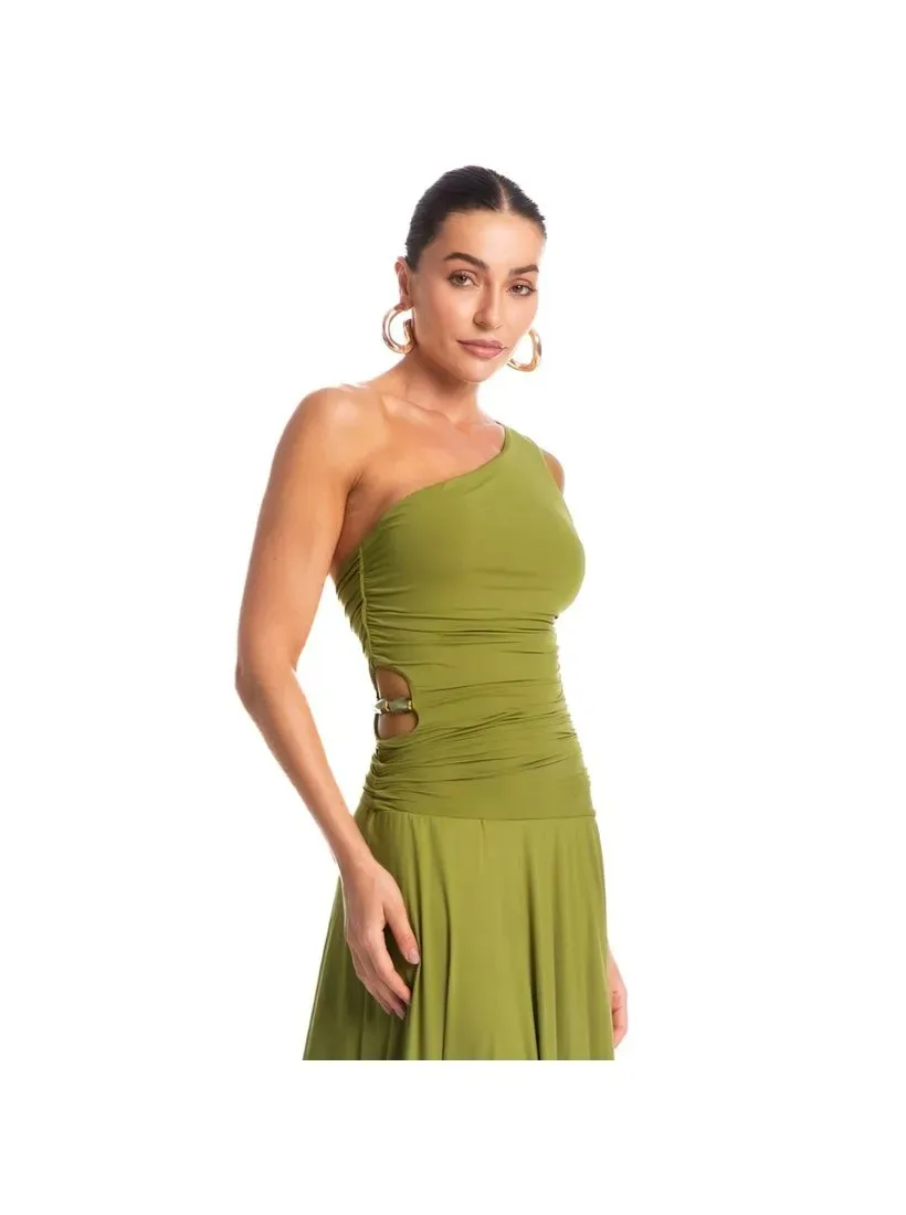 VESTIDO ASSIMETRICO PISTACHE
