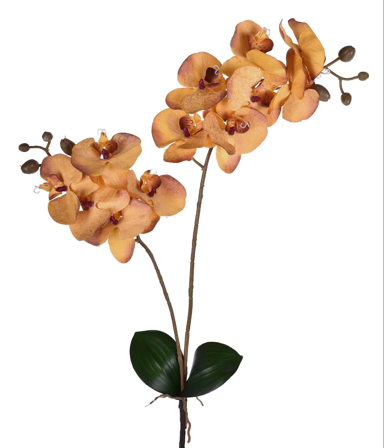 ORQUIDEA AMARELA COM FOLHAS ARTIFICIAL