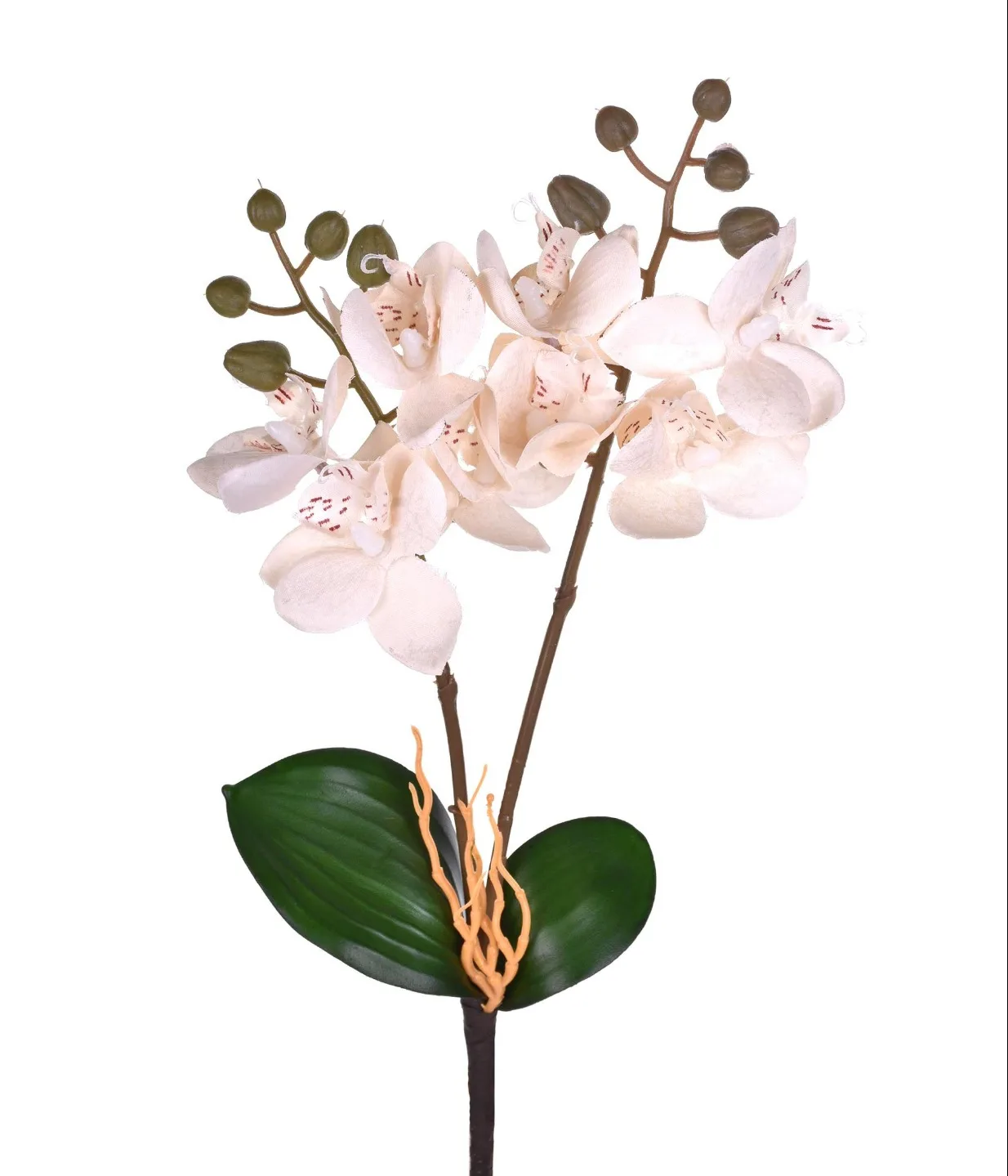 HASTE DE ORQUIDEA CETIM BRANCO ARTIFICIAL