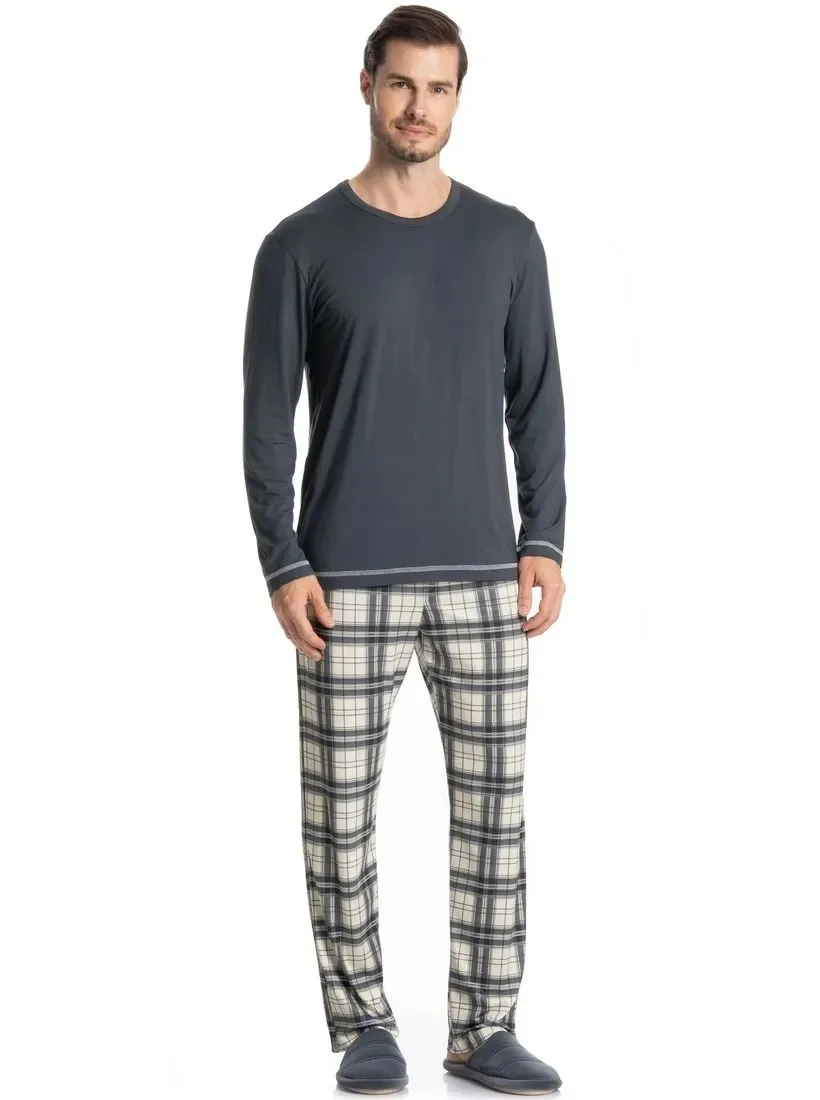 PIJAMA LONGO VICENTE CINZA