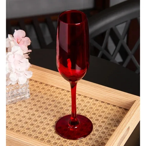 JOGO 6 TAÇAS CHAMPAGNE GOURMET VERMELHO
