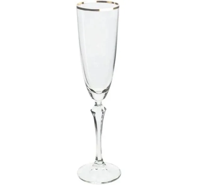 JOGO 6 TAÇAS DE CHAMPAGNE ELIZABETH SILVER