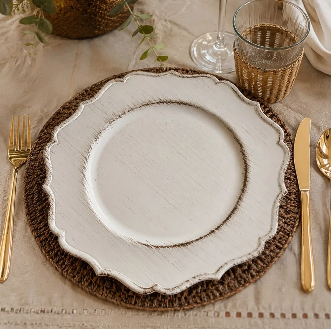 SOUSPLAT PARA PRATOS DE SOBREMESA BRANCO VINTAGE