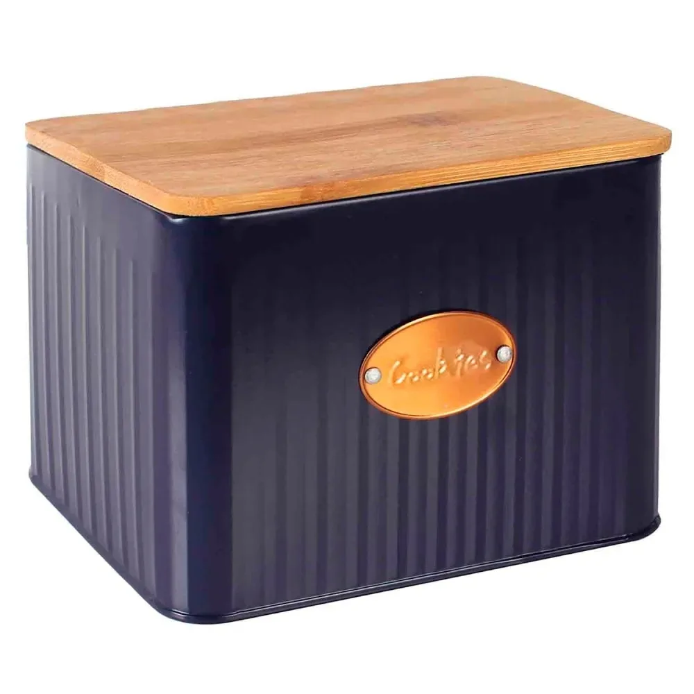 CAIXA PORTA COOKIE COM TAMPA AZUL