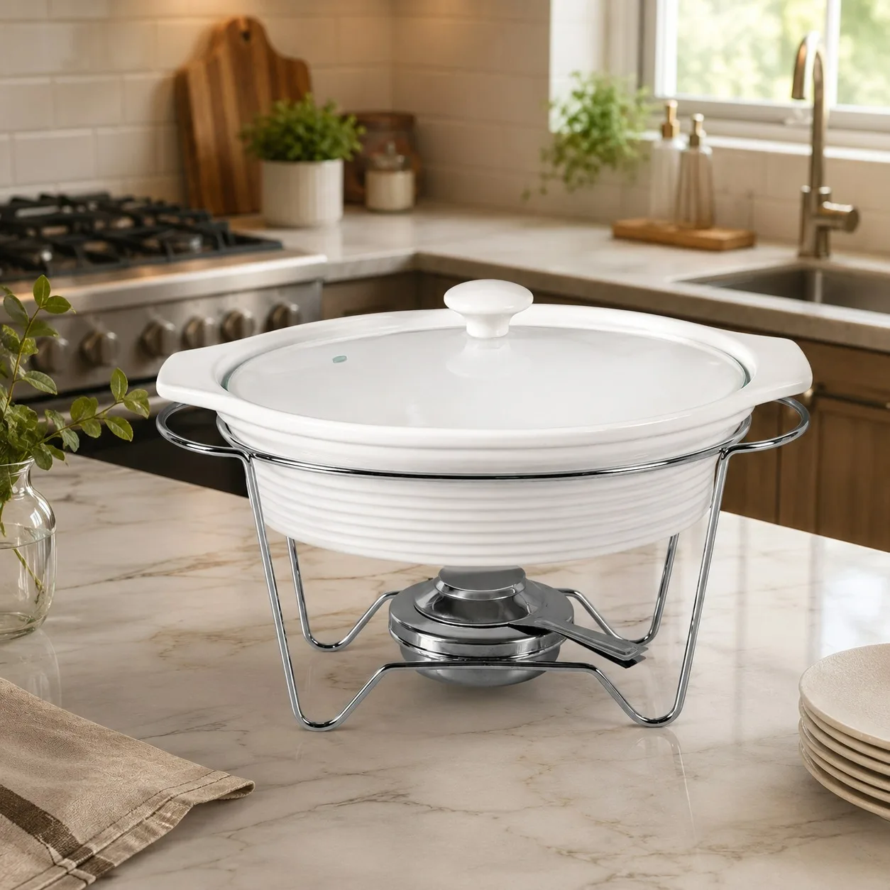 RECHAUD DE PORCELANA OVAL