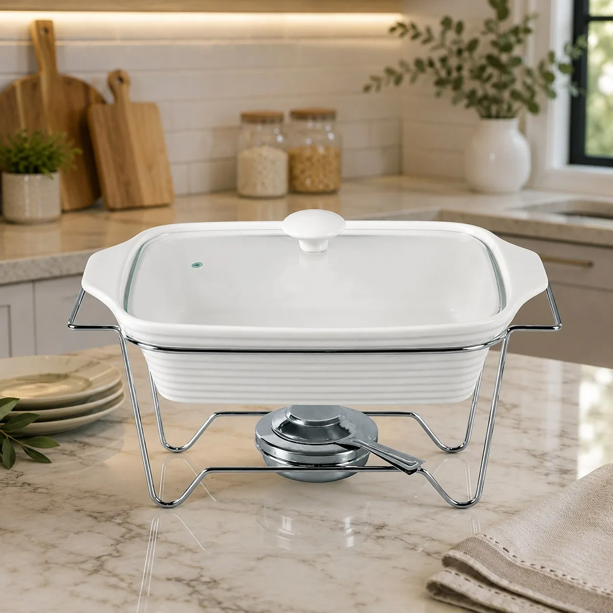 RECHAUD DE PORCELANA RETANGULAR
