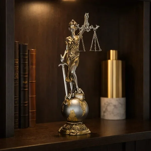 figura decorativa dama da justiça