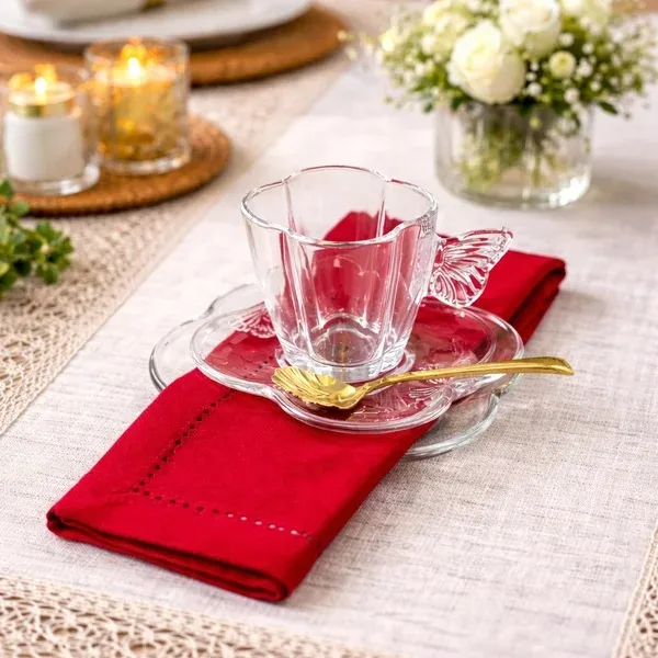 conjunto 4 guardanapos momentos vermelho