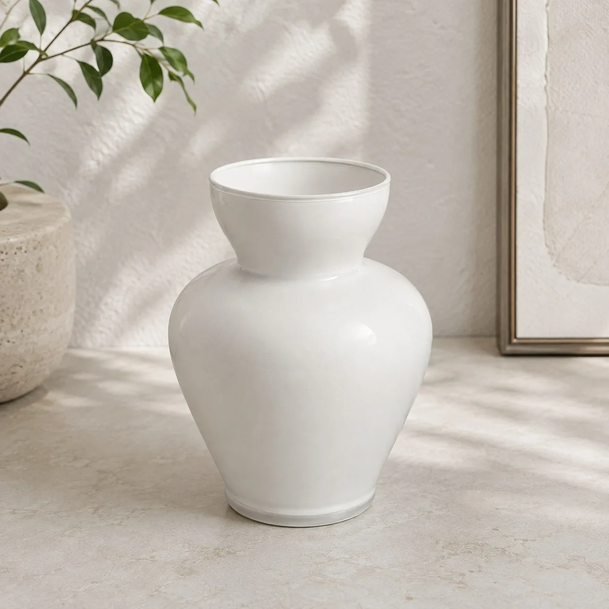 mini vaso jasmine pilão off-white em cristal