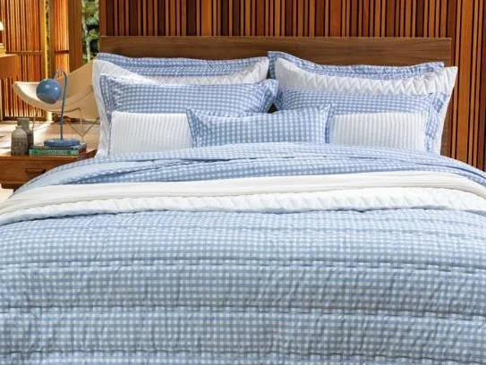 JOGO DE CAMA  VICHY AZUL 200FIOS