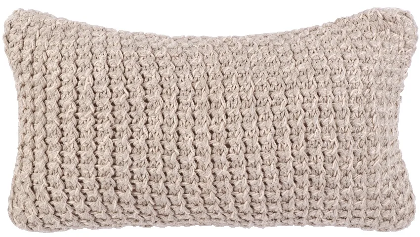 CAPA ALMOFADA TRICO JAIPUR NATURAL 35CMX60CM