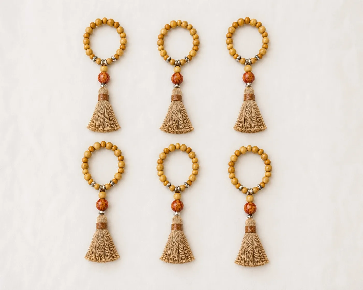 CONJUNTO 6 ARGOLAS DE MADEIRA
