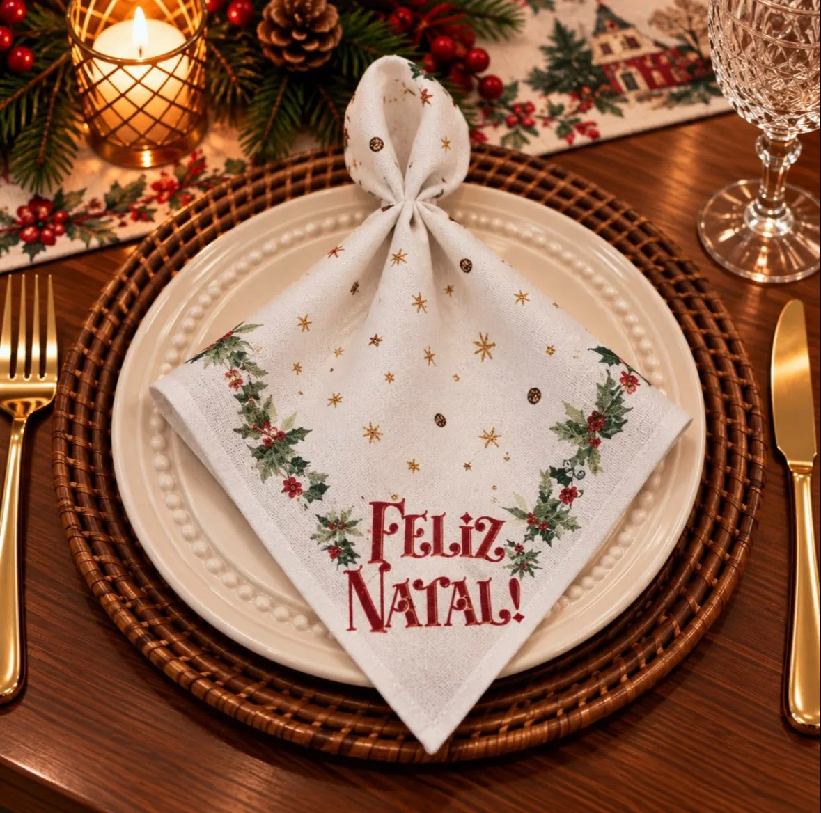 GUARDANAPO NATALINO - CIDADE DE NATAL