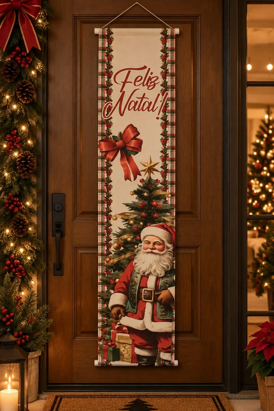 BANNER NALATINO - PAPAI NOEL XADREZ VERMELHO E VERDE