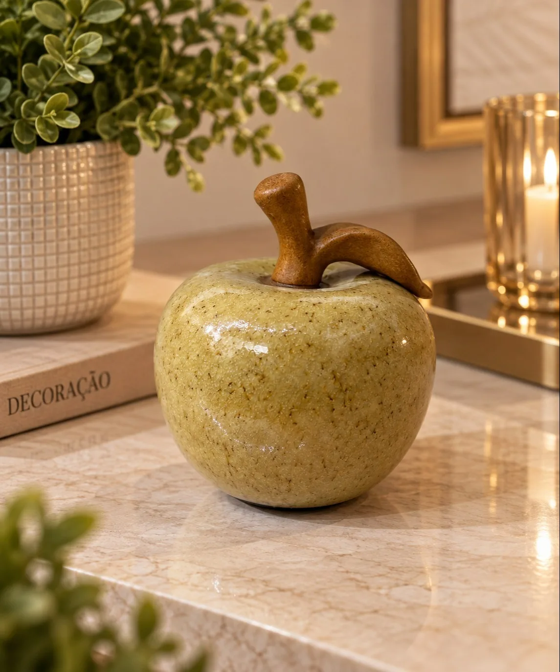 MAÇÃ DECORATIVA DE CERAMICA