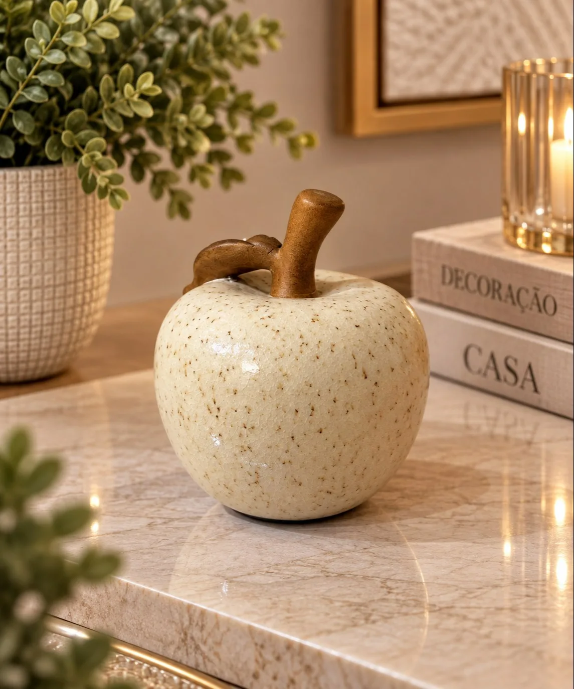 MAÇÃ DECORATIVA DE CERAMICA