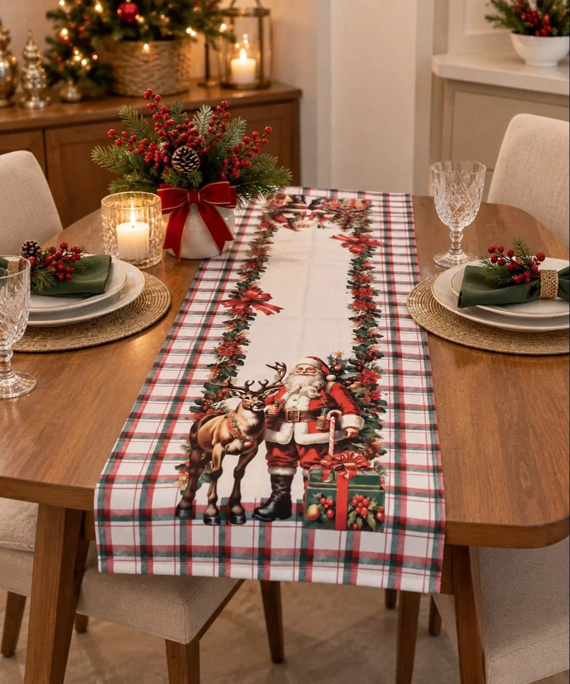 TRILHO DE MESA - NATAL PAPAI NOEL E RENA