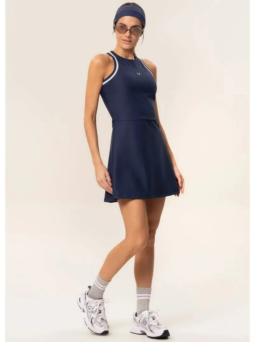 VESTIDO LINE UP COM SHORTS MARINHO
