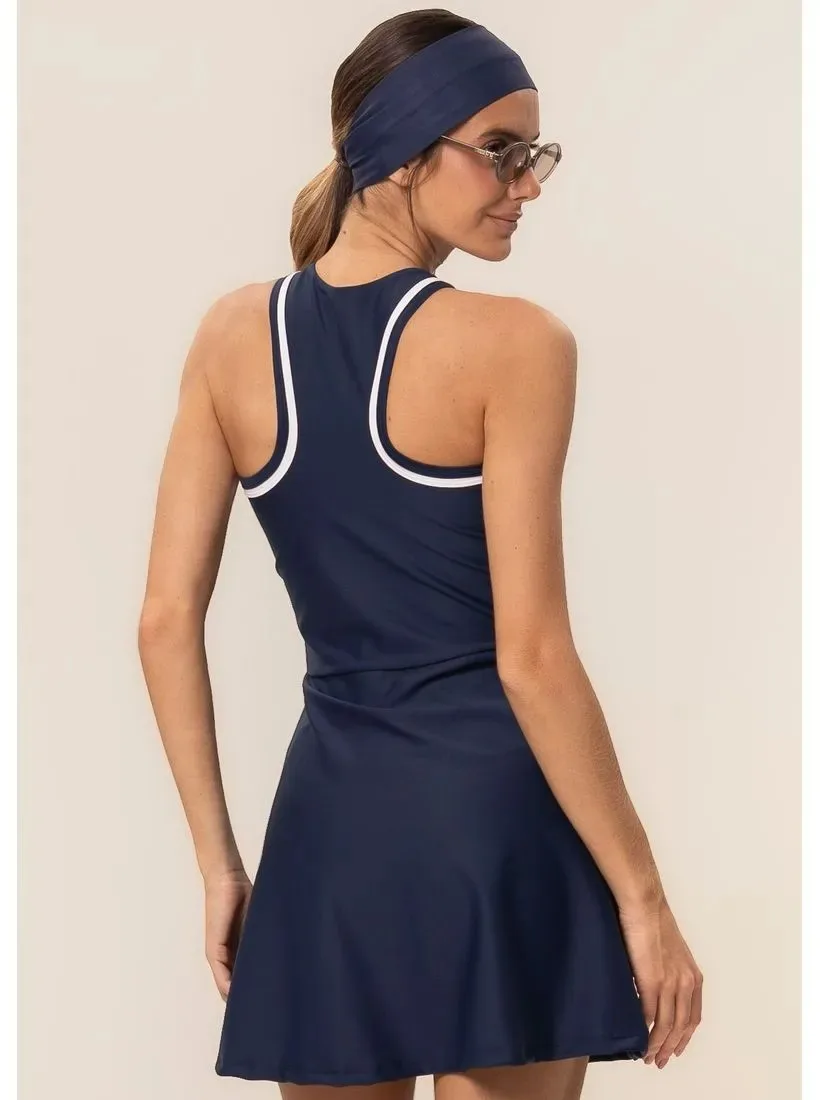 VESTIDO LINE UP COM SHORTS MARINHO