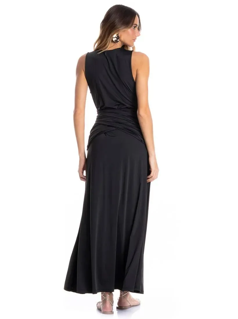 VESTIDO CARIBE TRANSPASSADO PRETO