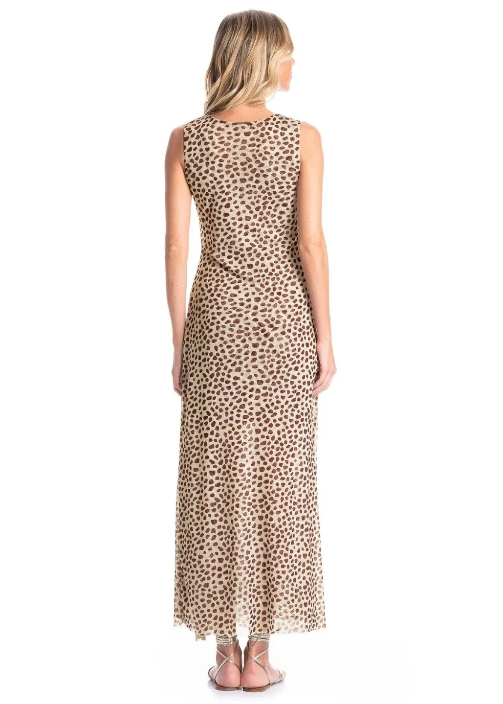 VESTIDO CONCHAS FRANZIDO TULE COM COMBINETE MARROM ESCURO