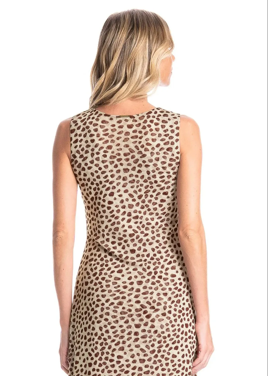 VESTIDO CONCHAS FRANZIDO TULE COM COMBINETE MARROM ESCURO