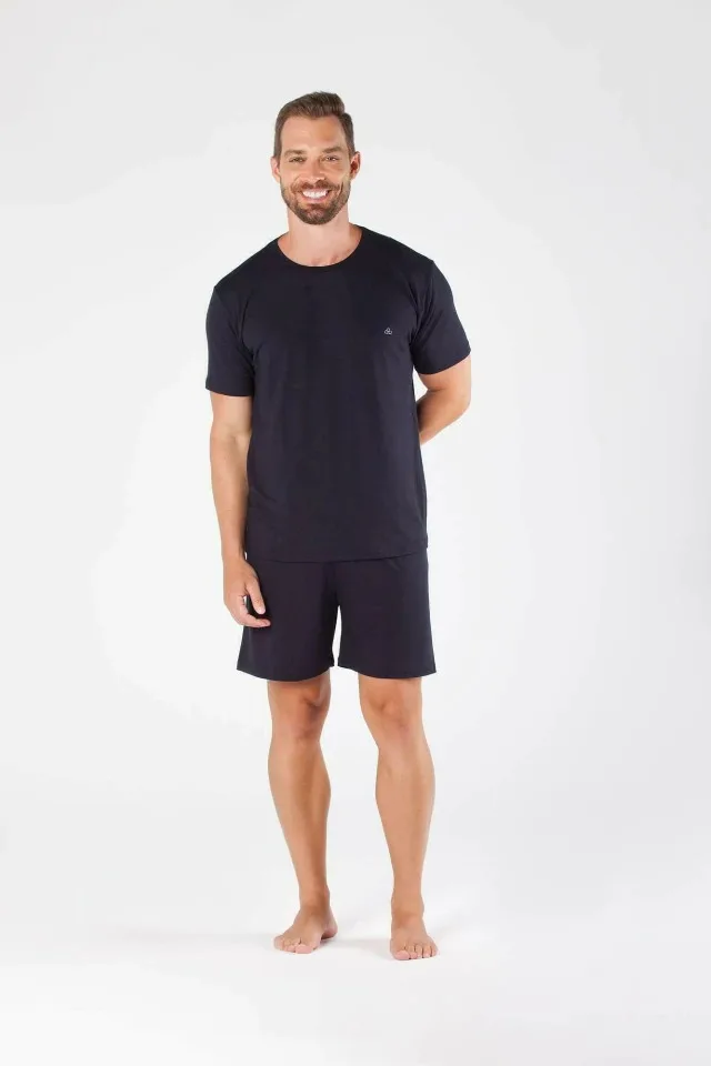 PIJAMA MASCULINO CURTO - PRETO BASICO